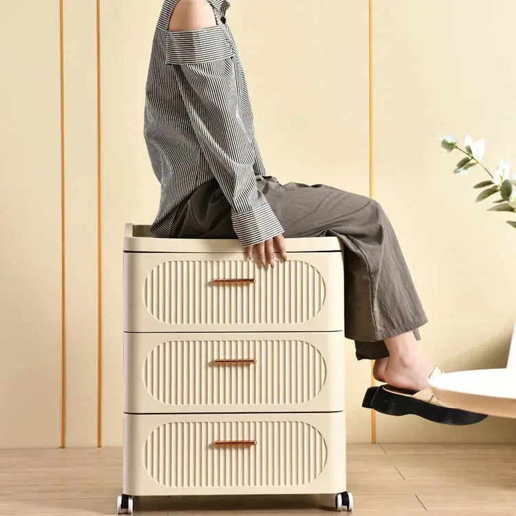 Storage Box & Organizer for Home and Office - Multi-Layer Stackable Drawer Cabinet with Wheels Scrollcart Qatar 