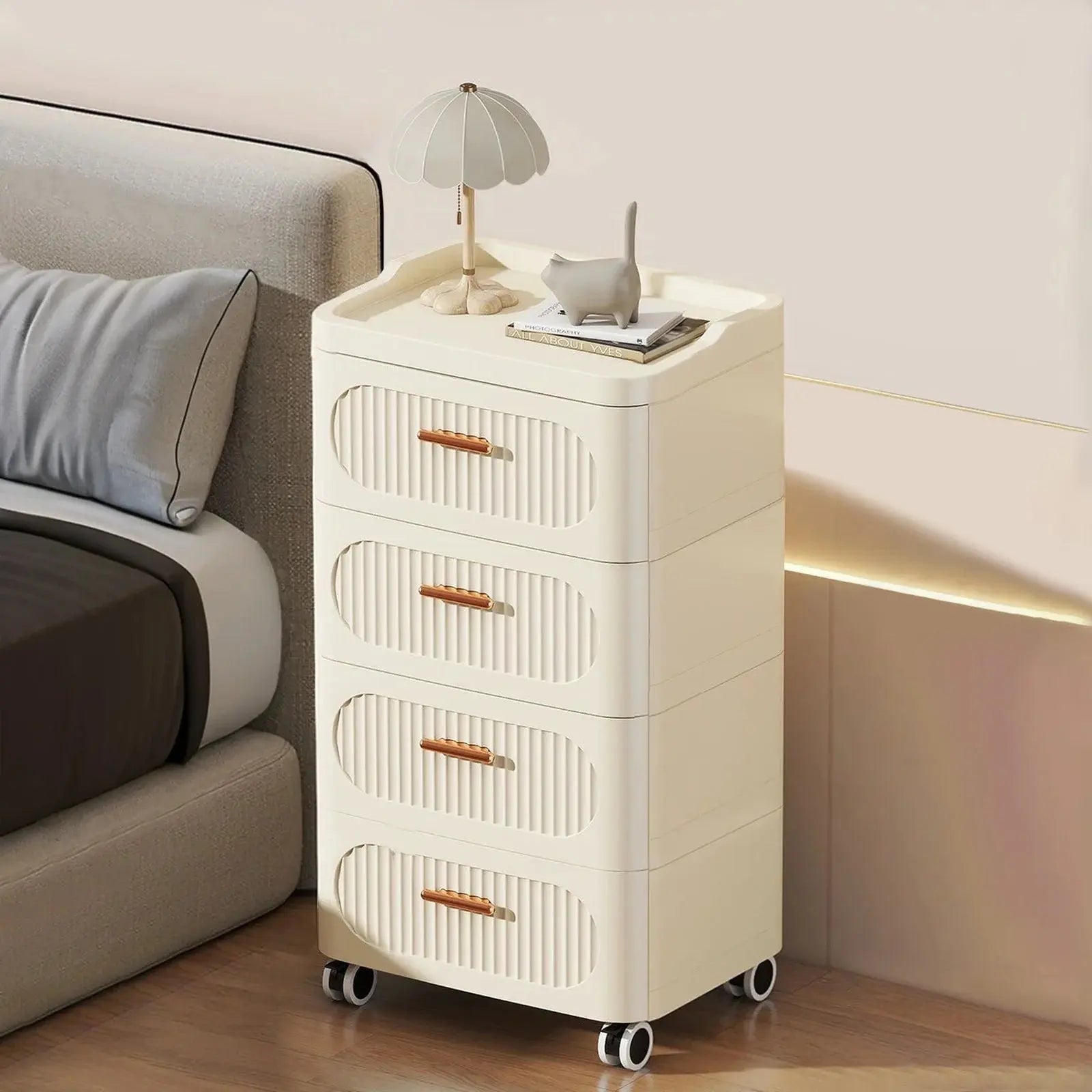 Storage Box & Organizer for Home and Office - Multi-Layer Stackable Drawer Cabinet with Wheels Scrollcart Qatar 