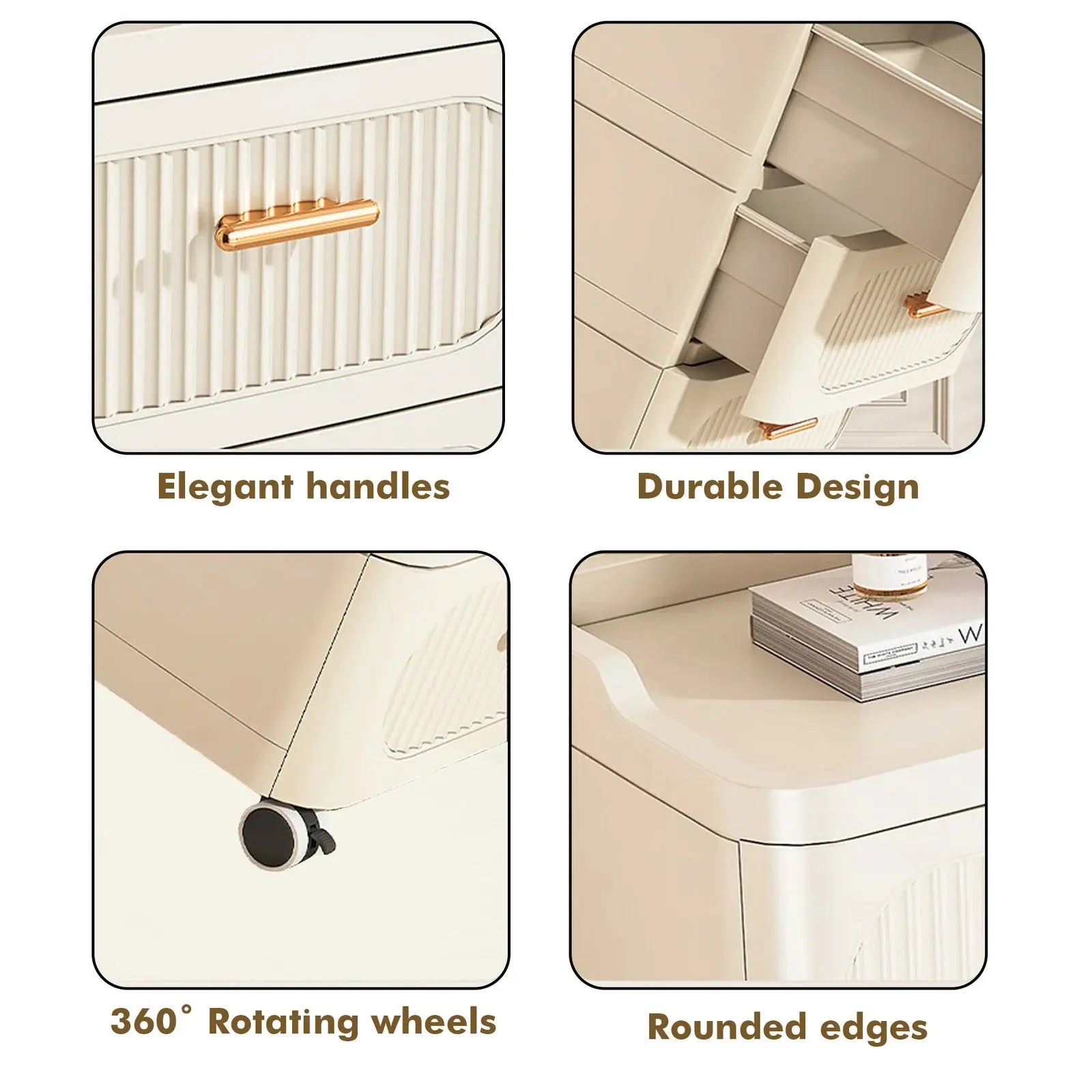 Storage Box & Organizer for Home and Office - Multi-Layer Stackable Drawer Cabinet with Wheels Scrollcart Qatar 