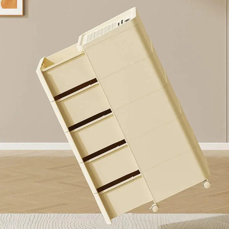 Storage Box & Organizer for Home and Office - Multi-Layer Stackable Drawer Cabinet with Wheels Scrollcart Qatar 