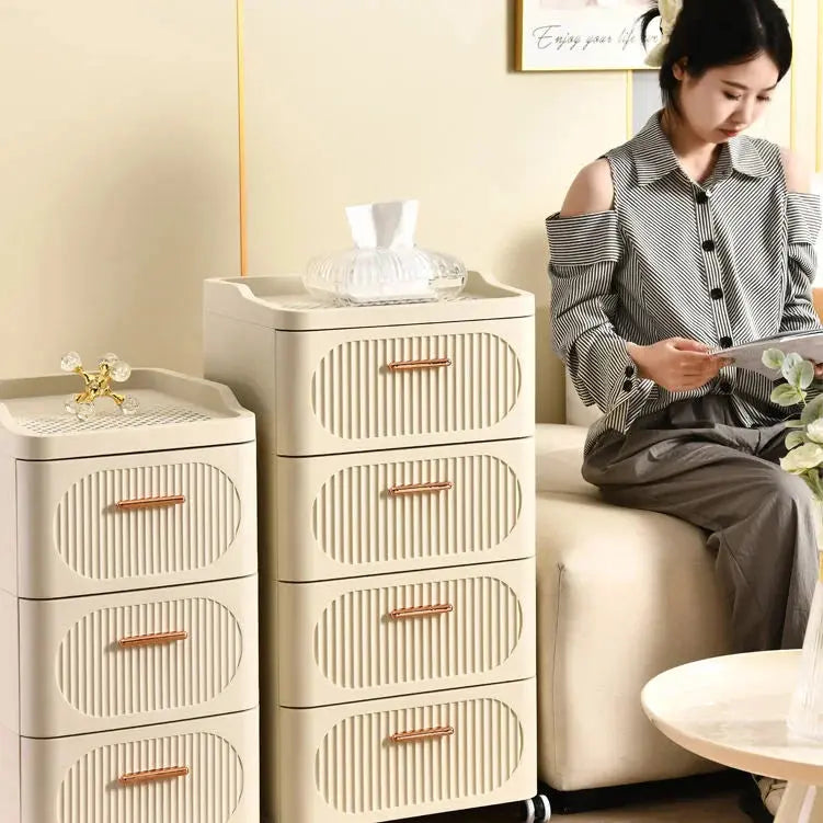 Storage Box & Organizer for Home and Office - Multi-Layer Stackable Drawer Cabinet with Wheels Scrollcart Qatar 