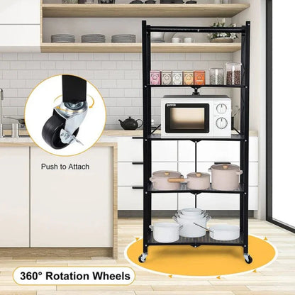 Storage Rack with Movable Wheel - 360 degree wheel adjustment