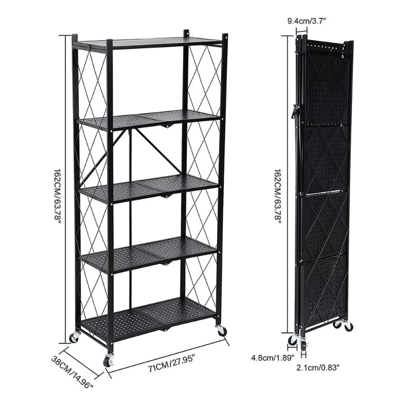Storage Rack with Movable Wheel - Structure 5 layer dimension