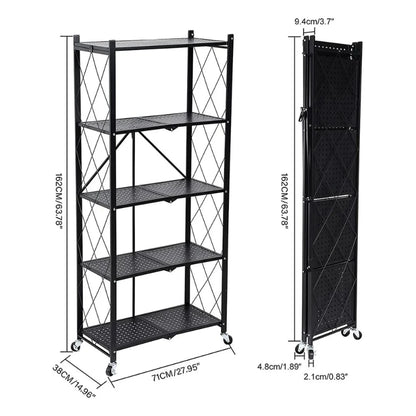 Storage Rack with Movable Wheel - Structure 5 layer dimension