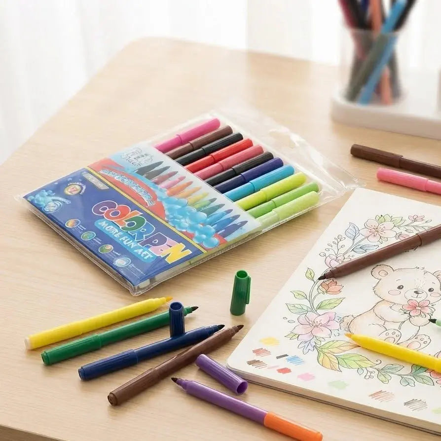 Super Washable Color Markers – Drawing Sketch Pens 12Pcs Scrollcart Qatar 