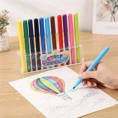 Super Washable Color Markers – Drawing Sketch Pens 12Pcs Scrollcart Qatar 