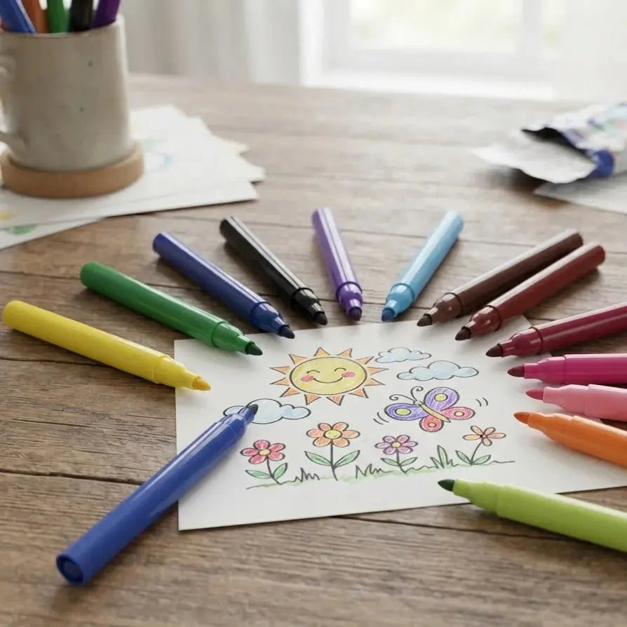 Super Washable Color Markers – Drawing Sketch Pens 12Pcs Scrollcart Qatar 