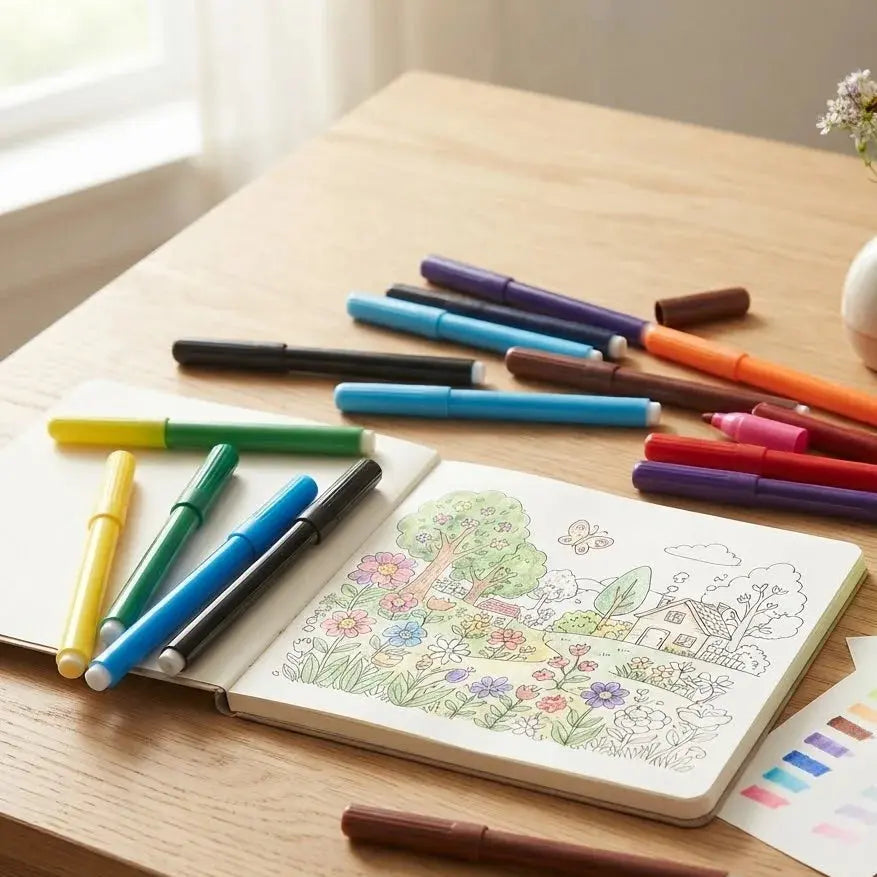 Super Washable Color Markers – Drawing Sketch Pens 12Pcs Scrollcart Qatar 