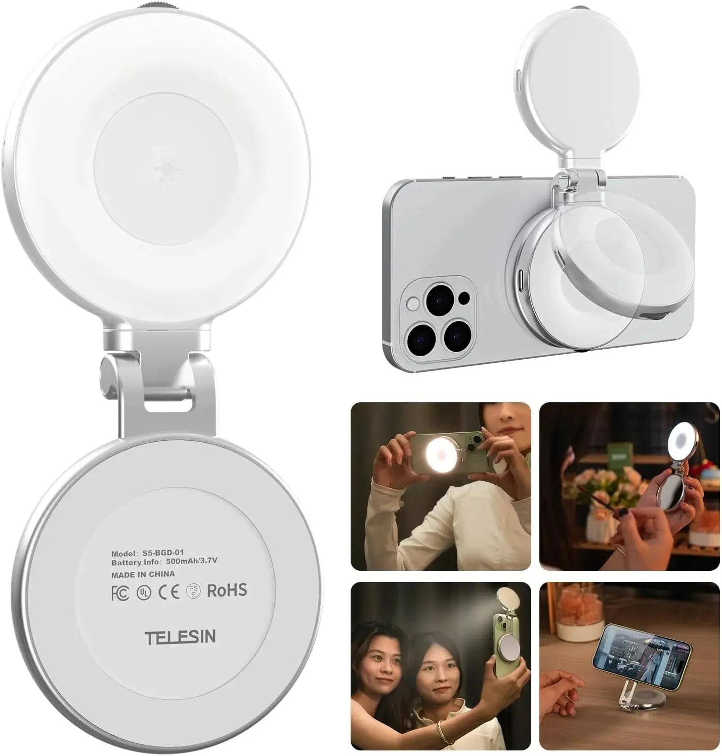 TELESIN Magnetic Selfie Light with Mirror scrollcart doha qatar