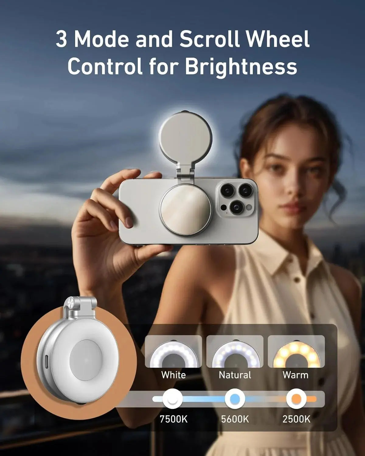 TELESIN Magnetic Selfie Light with Mirror scrollcart qatar
