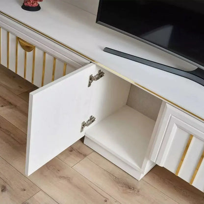 TV Stand In White & Golden