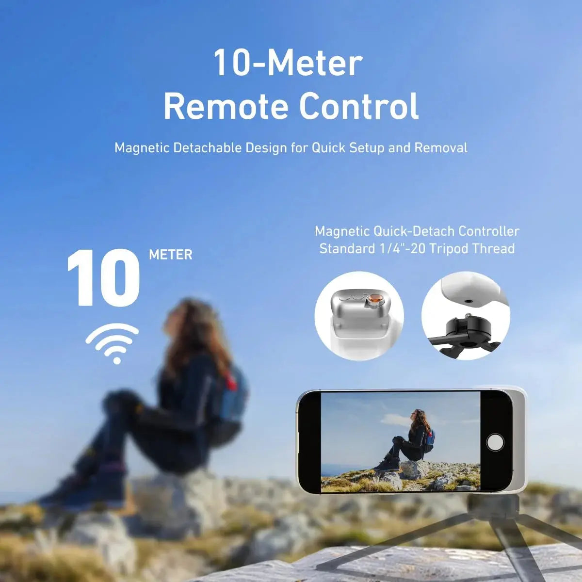 Telesin Magnetic Phone Grip with Selfie Ring Light (MagSafe-Compatible) Scrollcart Qatar 