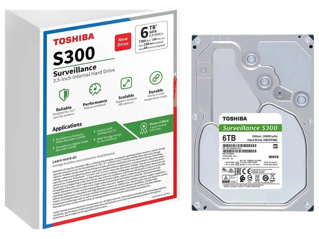 Toshiba S300 6TB Surveillance Hard Drive – SATA 6Gb/s, 3.5-Inch, 5400 RPM Scrollcart Qatar 