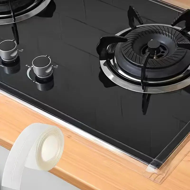 Transparent Waterproof Sealing Tape | Silicone Kitchen & Bathroom Gap Sealing Scrollcart Qatar 