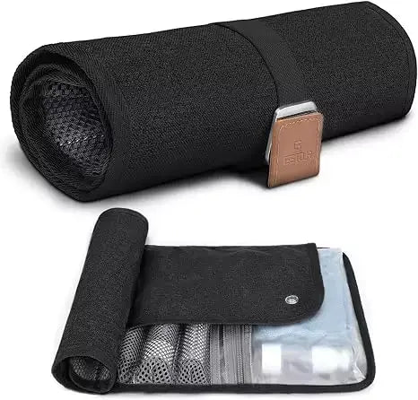 Travel Toiletry Bag PU Leather - Black