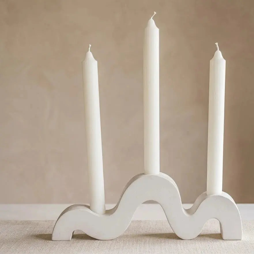 Triple Wave Candle Holder – Modern Decorative Candle Stand Scrollcart Qatar 