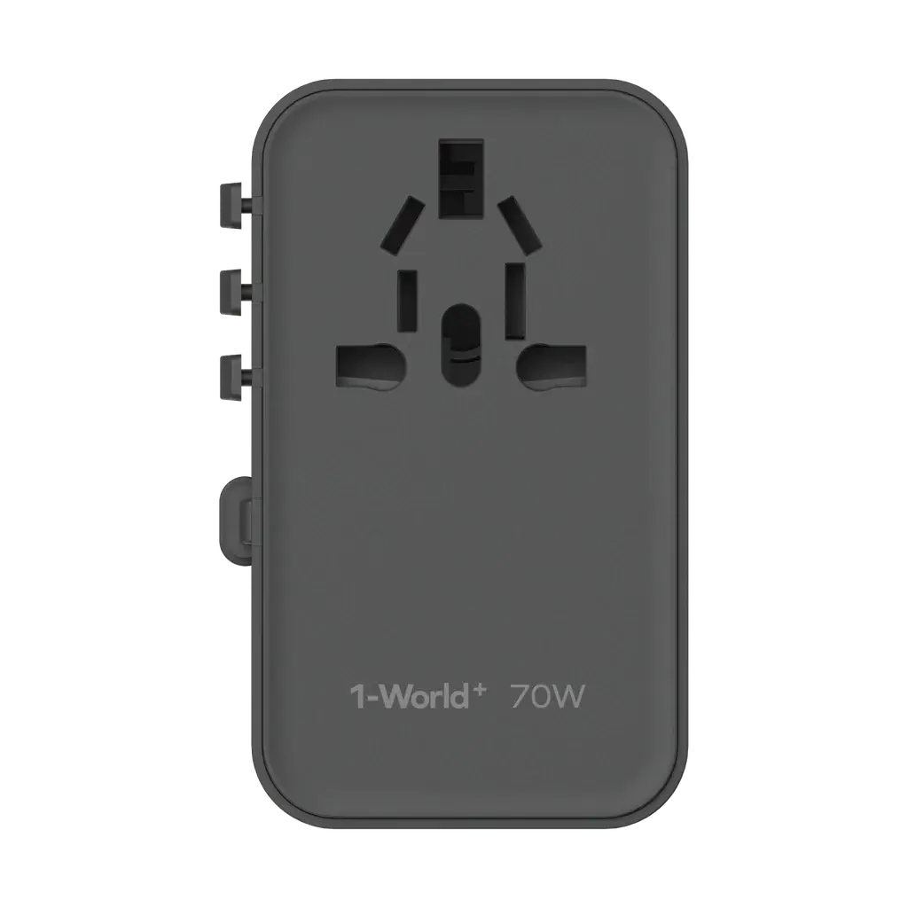 MOMAX 1-World 70W GaN Travel Adapter with Built-in USB-C Cable Alamat Qatar