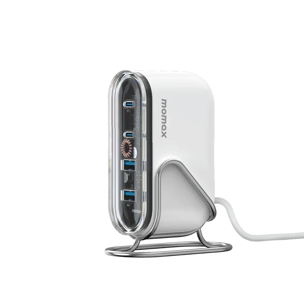 MOMAX 1-Charge Flow | 80W 4-Port GaN Desktop Fast Charger with Stand Alamat Qatar