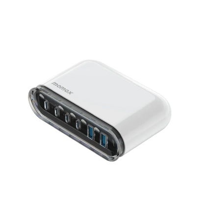 MOMAX Charger 1 Flow Plus | 120W 6-Port GaN Desktop Charger with Stand Alamat Qatar