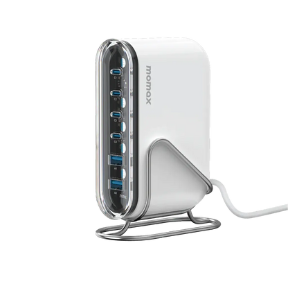 MOMAX Charger 1 Flow Plus | 120W 6-Port GaN Desktop Charger with Stand Alamat Qatar