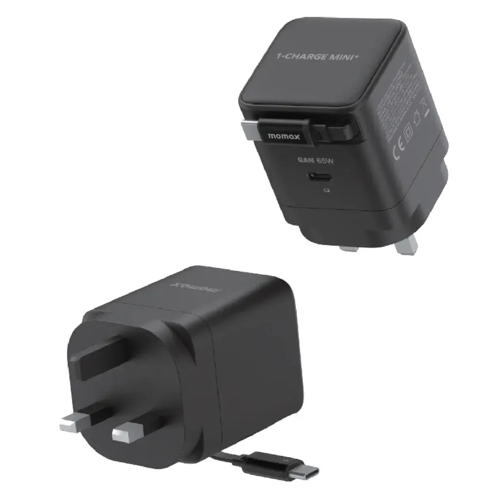 MOMAX 1-CHARGE 65W GAN 1 PORT CHARGER WITH BUILT-IN USB-C CABLE Alamat Qatar