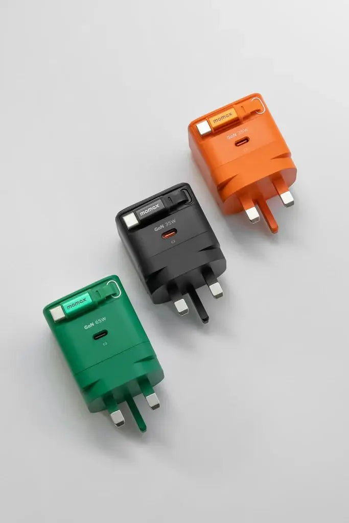 MOMAX 1-CHARGE 65W GAN 1 PORT CHARGER WITH BUILT-IN USB-C CABLE Alamat Qatar