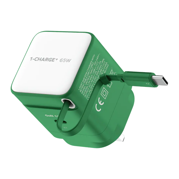 MOMAX 1-CHARGE 65W GAN 1 PORT CHARGER WITH BUILT-IN USB-C CABLE Alamat Qatar