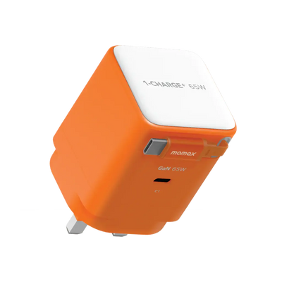 MOMAX 1-CHARGE 65W GAN 1 PORT CHARGER WITH BUILT-IN USB-C CABLE Alamat Qatar