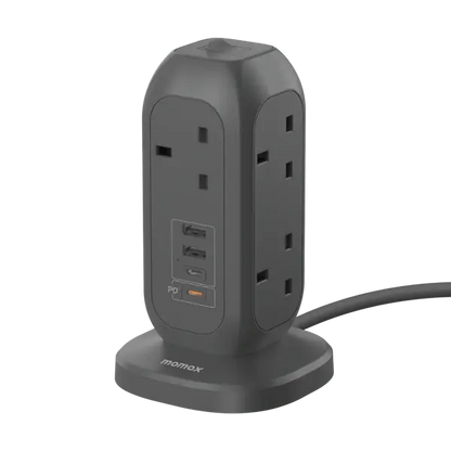 MOMAX OnePlug 7-Outlet Power Strip with USB | 3250W Surge-Protected Charging Hub Alamat Qatar