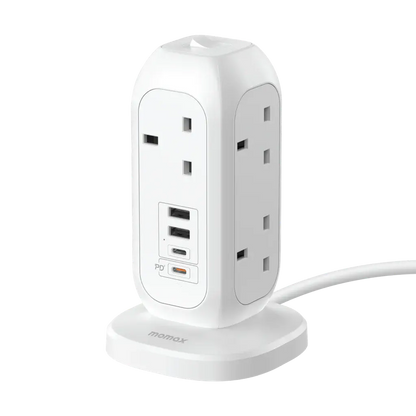 MOMAX OnePlug 7-Outlet Power Strip with USB | 3250W Surge-Protected Charging Hub Alamat Qatar