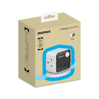 MOMAX 1-Charge Work Flow | 3-Outlet Power Cube with USB Alamat Qatar
