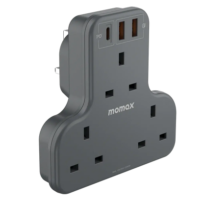 MOMAX OnePlug T-Shaped Extension | 3 Outlets + USB Fast Charging Alamat Qatar