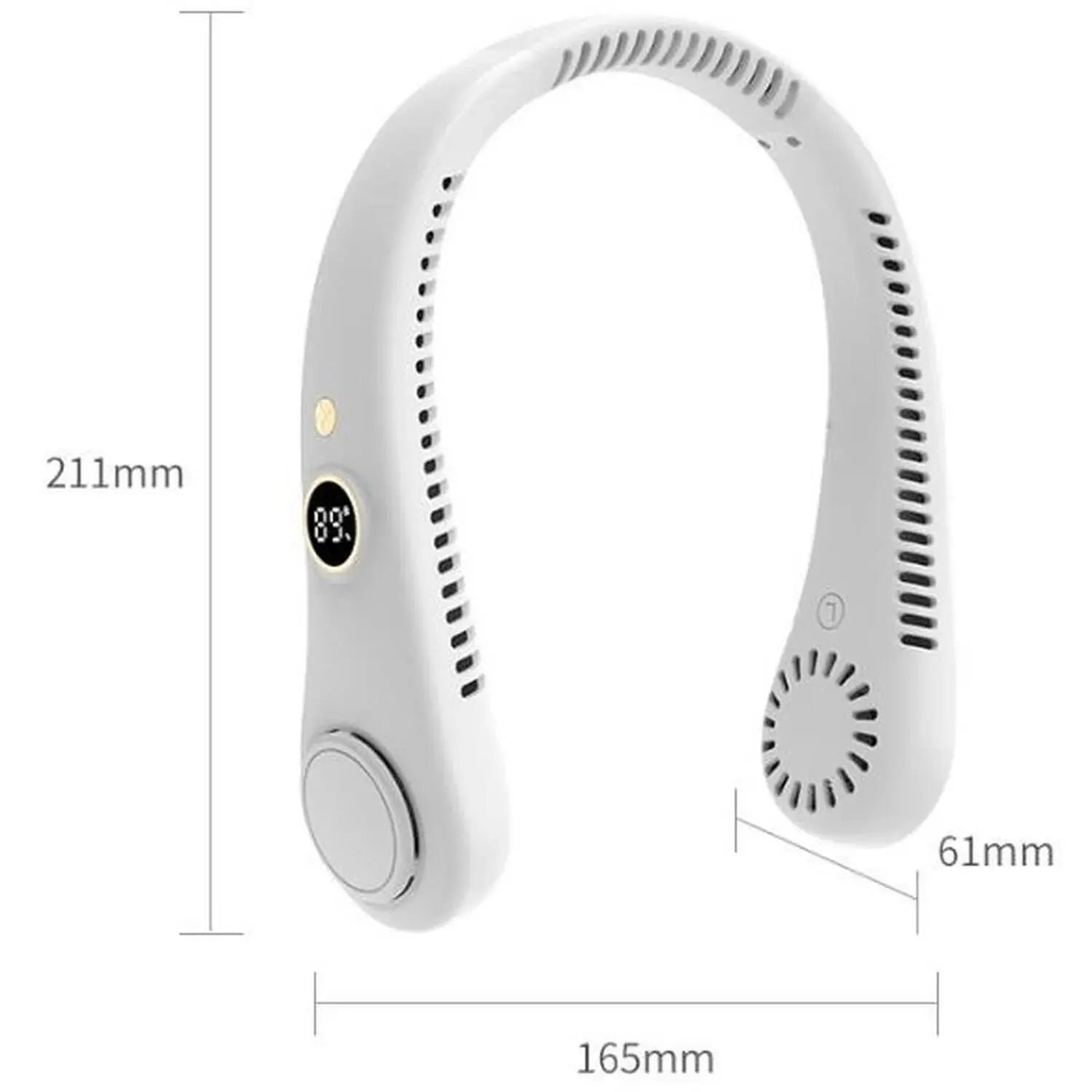 USB Bladeless Neck Fan Rechargeable 5 Speed LED Display Scrollcart Qatar 