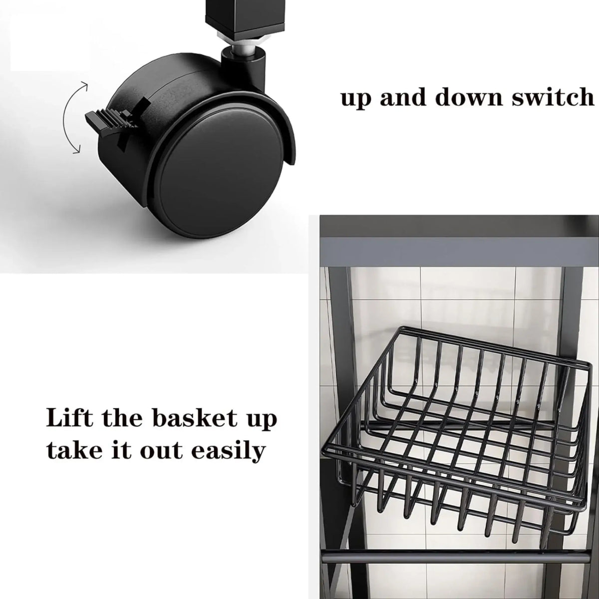 Utility Storage Rack for Kitchen – 90 × 32 × 135 cm, Mesh Baskets & Wheels Scrollcart Qatar 