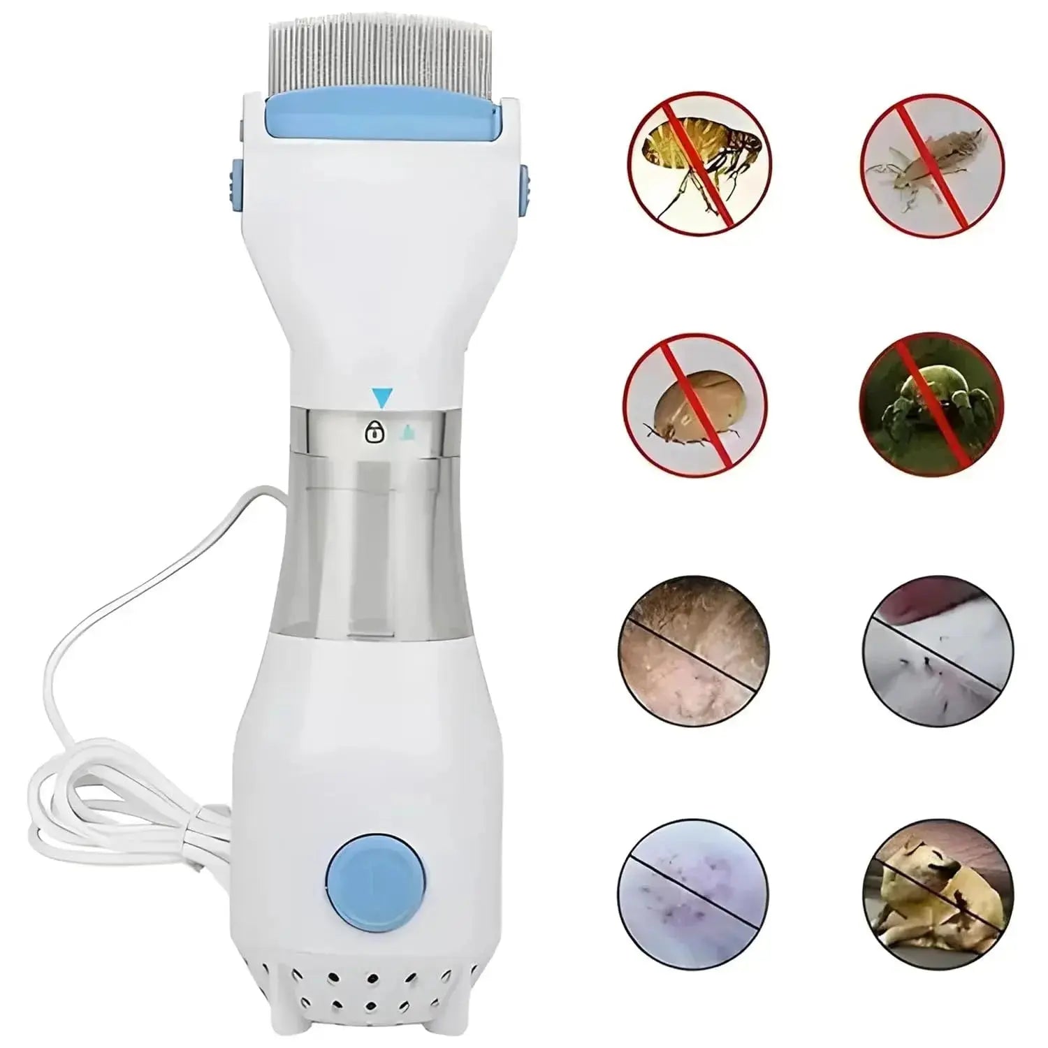 V Comb Electric Head Lice Remover – Vacuum Lice & Egg Removal Comb with Capture Filter System (Chemical-Free) 