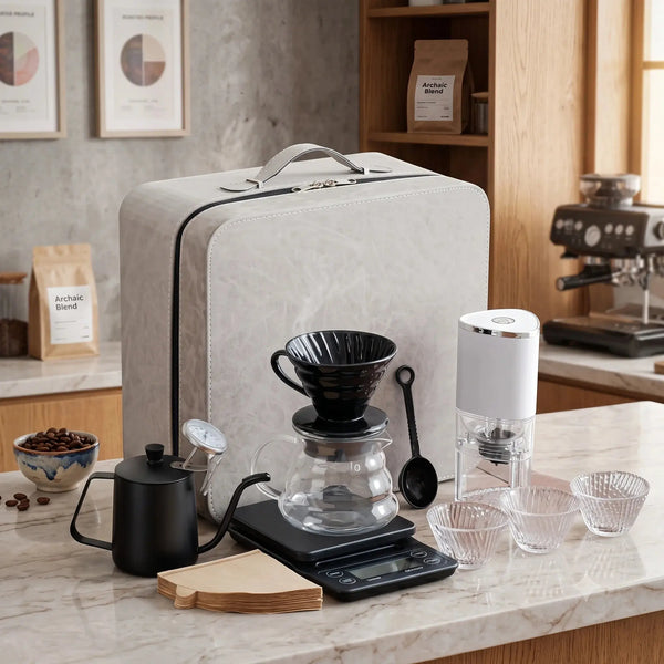 V60 Coffee Maker Set 12-Piece Professional Pour Over Kit | Portable Coffee Brewing Gift Box Scrollcart Qatar  Scrollcart Qatar
