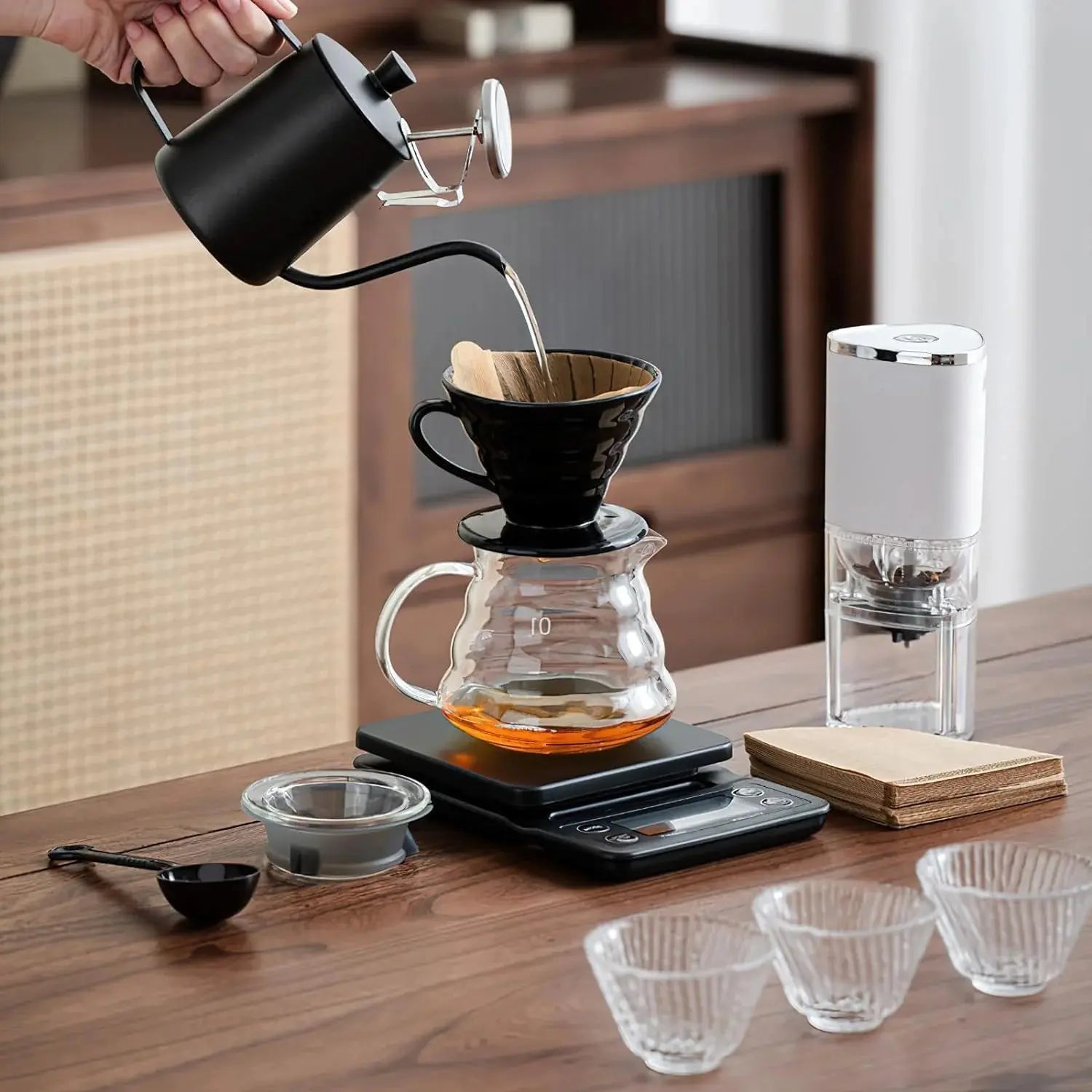 V60 Coffee Maker Set 12-Piece Professional Pour Over Kit | Portable Coffee Brewing Gift Box Scrollcart Qatar  Scrollcart Qatar
