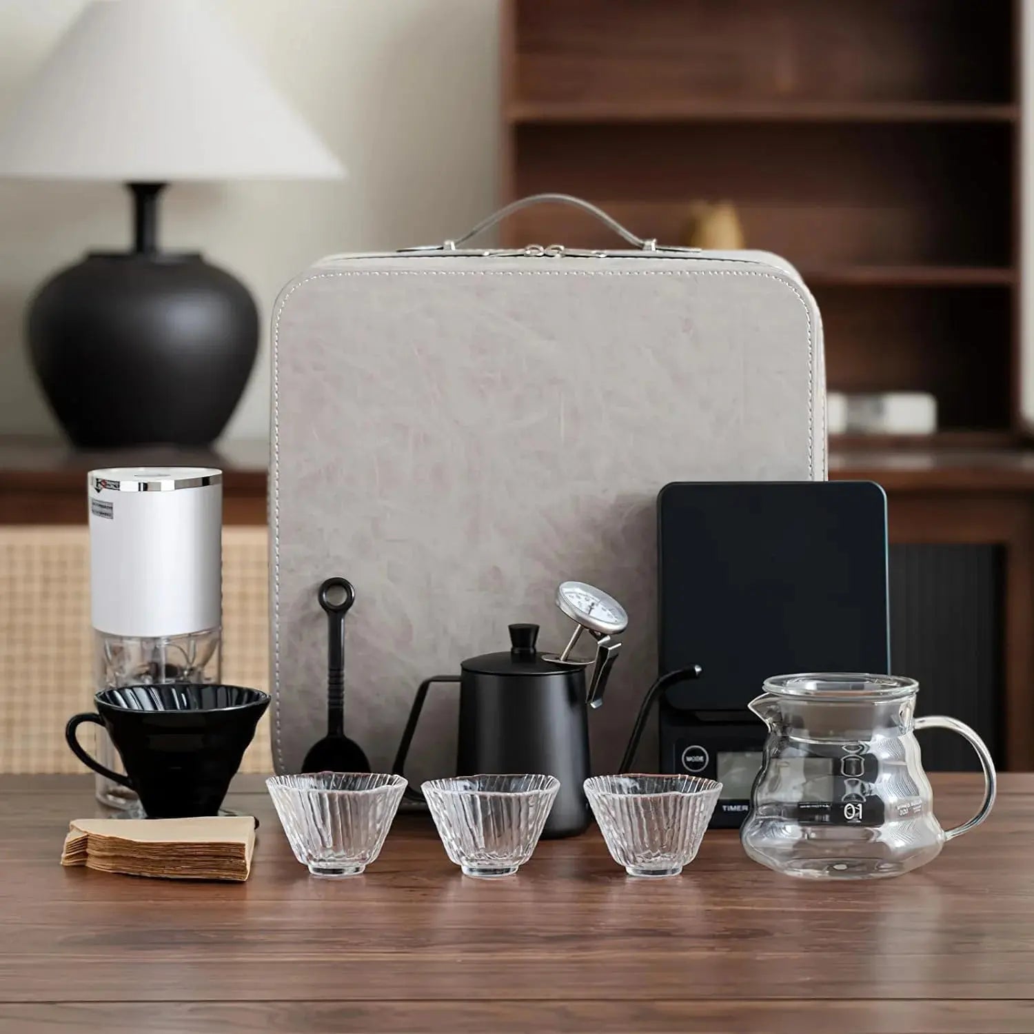 V60 Coffee Maker Set 12-Piece Professional Pour Over Kit | Portable Coffee Brewing Gift Box Scrollcart Qatar  Scrollcart Qatar
