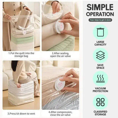 Vacuum Compression Storage Bags for Wardrobe & Travel Organization Scrollcart Qatar 