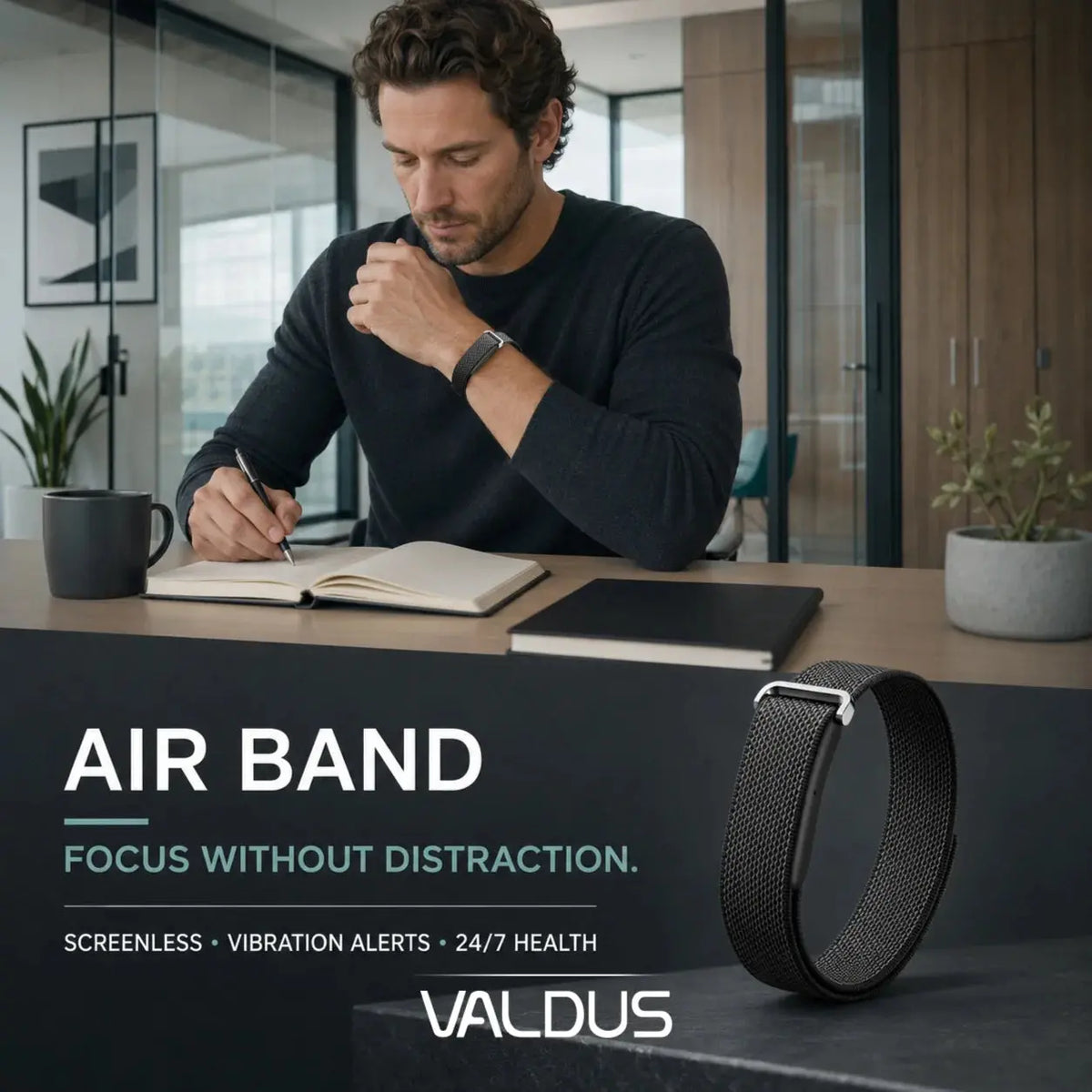 Valdus Air Band Smart Health & Fitness Tracker – Black Scrollcart Qatar 