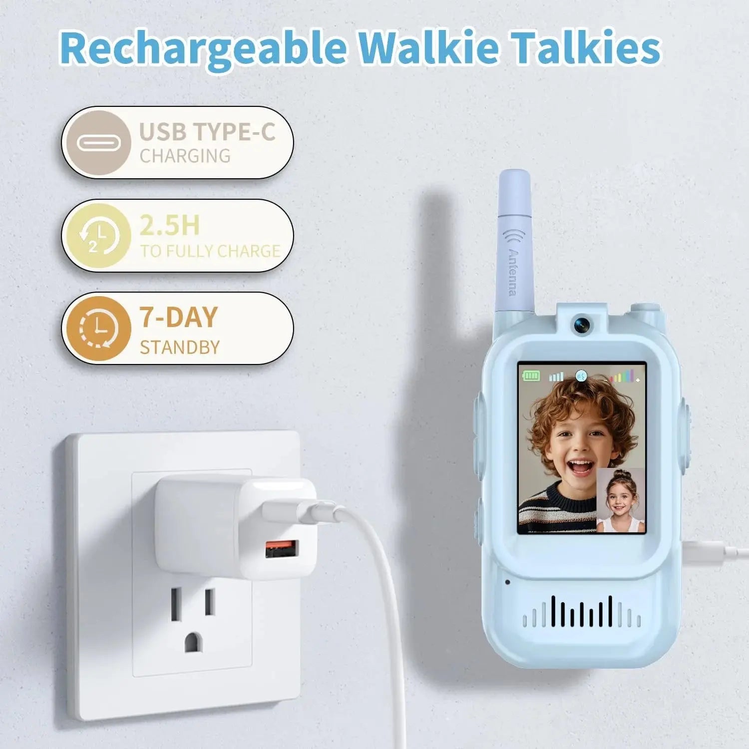 Video Walkie Talkie for Kids - Rechargeable 2 Pack Toy Scrollcart Qatar 