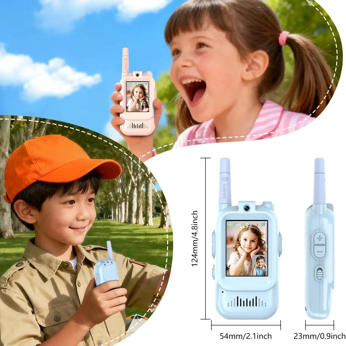 Video Walkie Talkie for Kids - Rechargeable 2 Pack Toy Scrollcart Qatar 