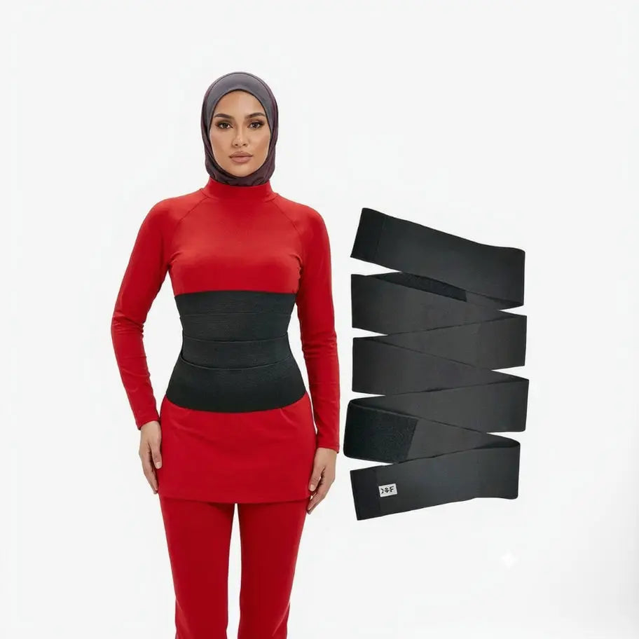 Waist Trainer Corset - Slimming Sweat Belt Invisible Black Scrollcart Qatar 