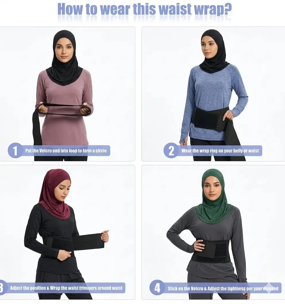 Waist Trainer Corset - Slimming Sweat Belt Invisible Black Scrollcart Qatar 