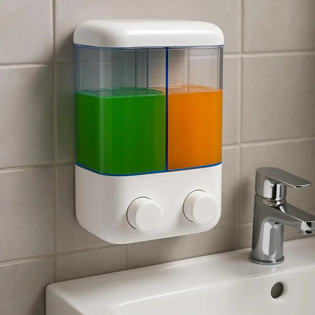 Wall Mounted Liquid Soap & Shampoo Dispenser –  Double Scrollcart Qatar 
