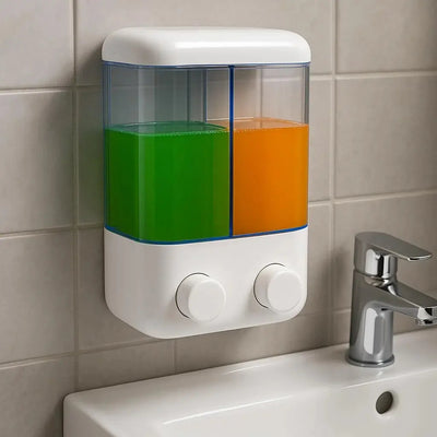 Wall Mounted Liquid Soap & Shampoo Dispenser –  Double Scrollcart Qatar 