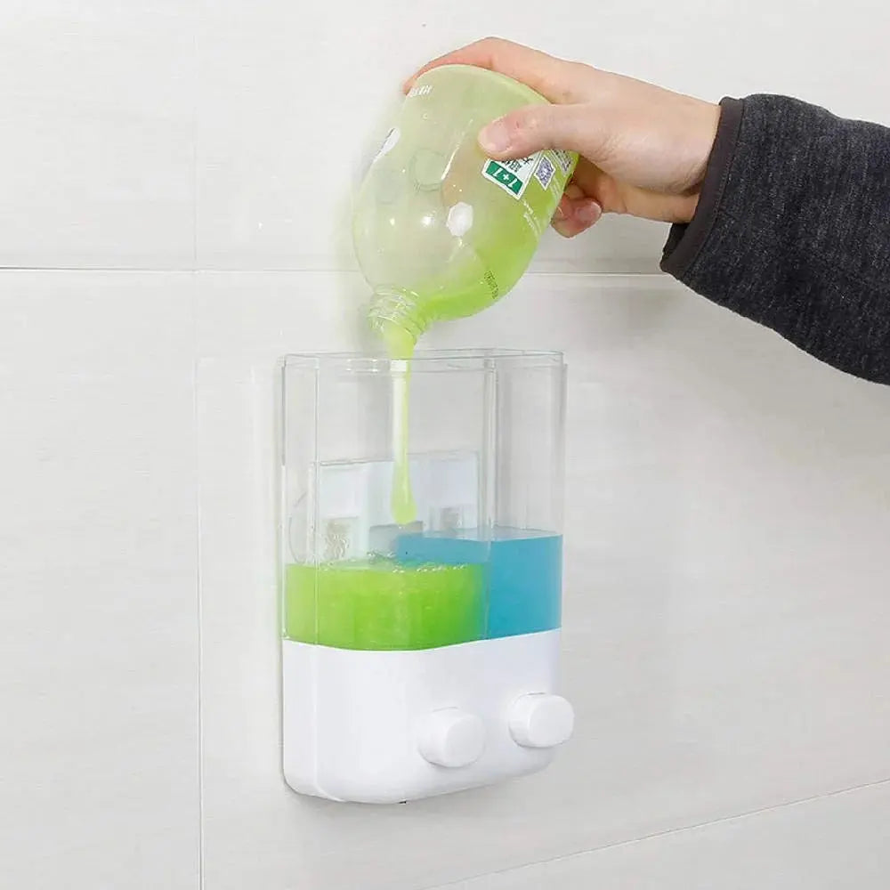 Wall Mounted Liquid Soap & Shampoo Dispenser –  Double Scrollcart Qatar 