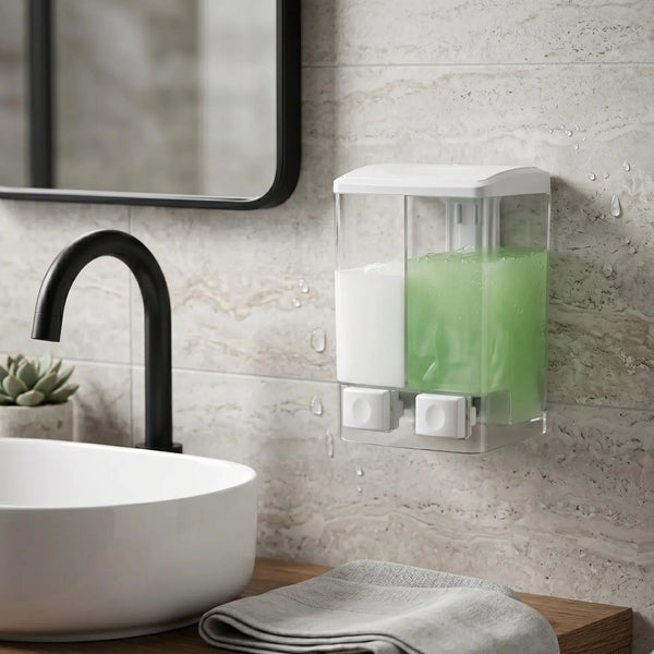 Wall-Mounted Soap & Shampoo Dispenser (1000ml) Scrollcart Qatar 