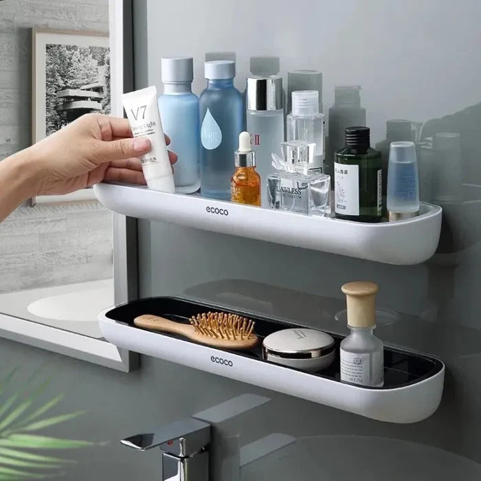 Wall Mount Punch-Free Bathroom Shelf - Storage Organizer