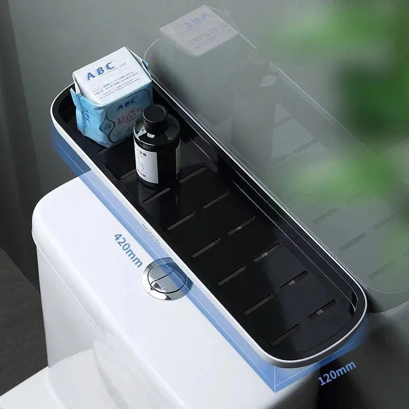 Wall Mount Punch-Free Bathroom Shelf - Storage Organizer